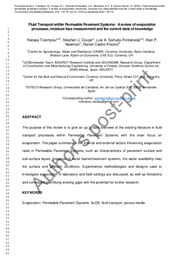 (PDF) Fluid transport within permeable pavement systems: A review of ...