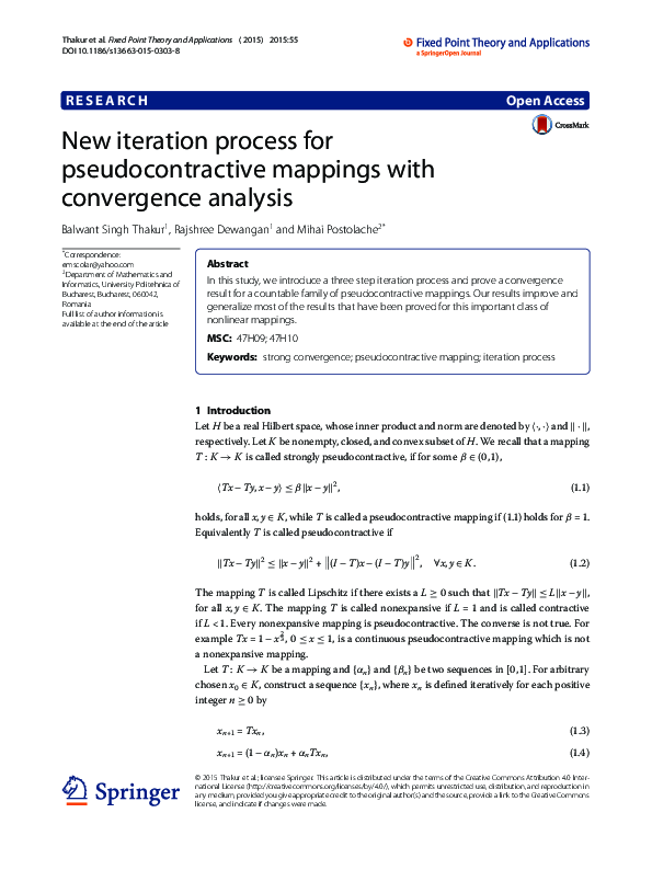 (PDF) New iteration process for pseudocontractive mappings with ...