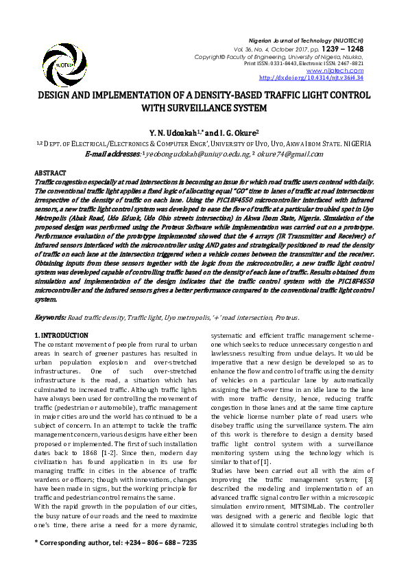 (PDF) Design and implementation of a density-based traffic light ...