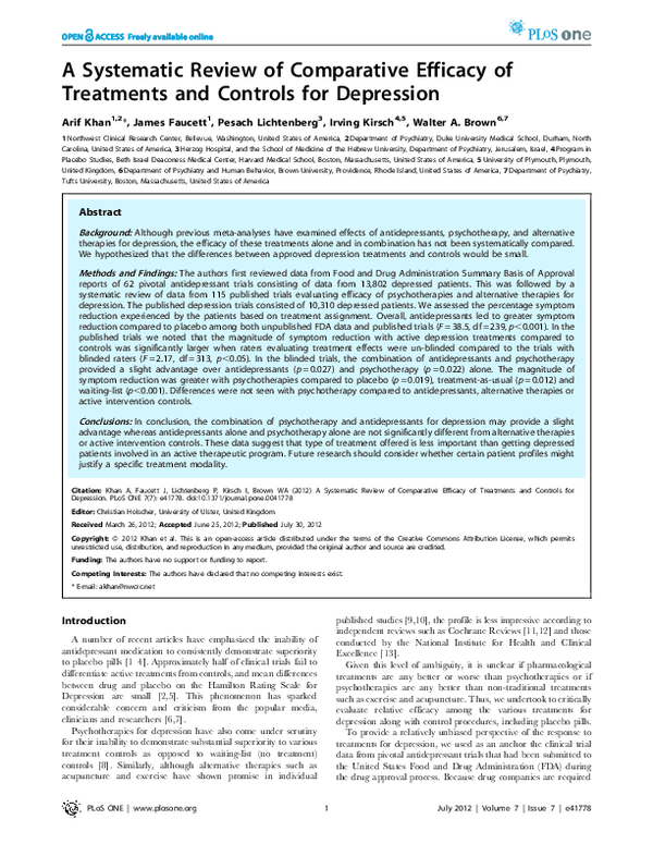 (PDF) A Systematic Review of Comparative Efficacy of Treatments and ...