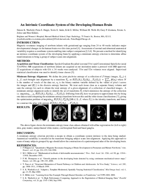 (PDF) An intrinsic coordinate system of the developing human brain