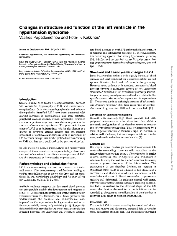 (PDF) Changes in structure and function of the left ventricle in the ...
