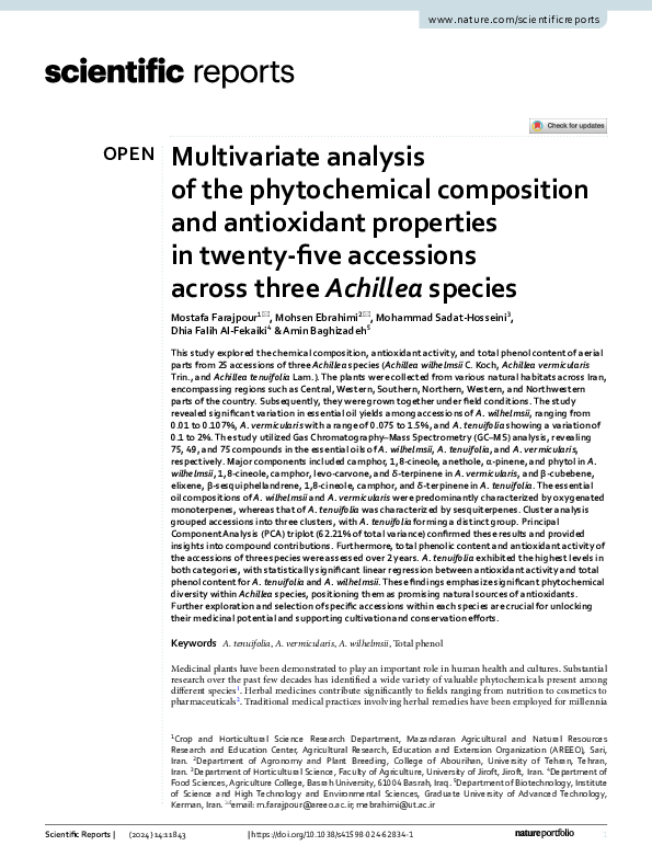 (PDF) Multivariate analysis of the phytochemical composition and ...