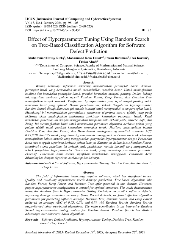 (PDF) Effect of Hyperparameter Tuning Using Random Search on Tree-Based ...