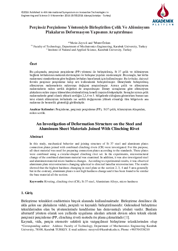 (PDF) An Investigation of Deformation Structure on the Steel and ...