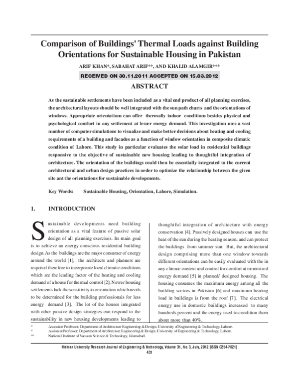 (PDF) Comparison of Buildings' Thermal Loads against Building ...
