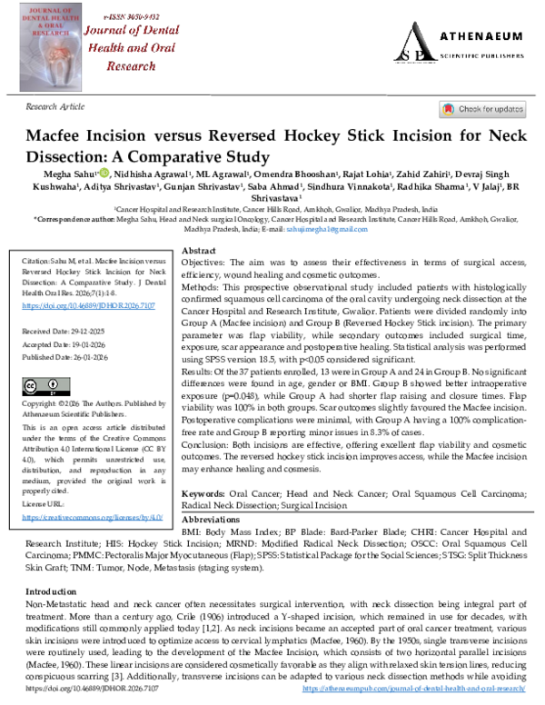 (PDF) Macfee Incision versus Reversed Hockey Stick Incision for Neck ...