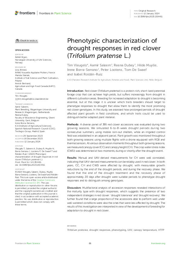 (PDF) Phenotypic characterization of drought responses in red clover ...