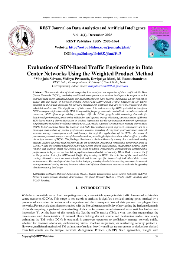 (PDF) Evaluation of SDN-Based Traffic Engineering in Data Center ...