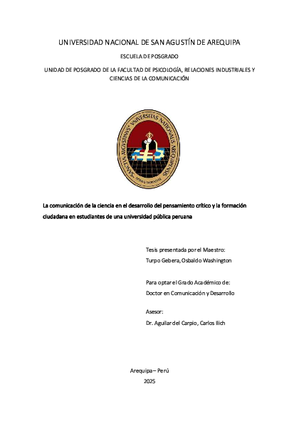 PDF) Tesis La comunicación de la ciencia en el desarrollo del