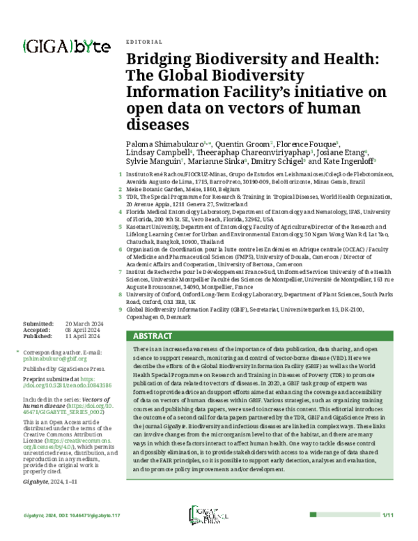 (PDF) Bridging Biodiversity and Health: The Global Biodiversity ...