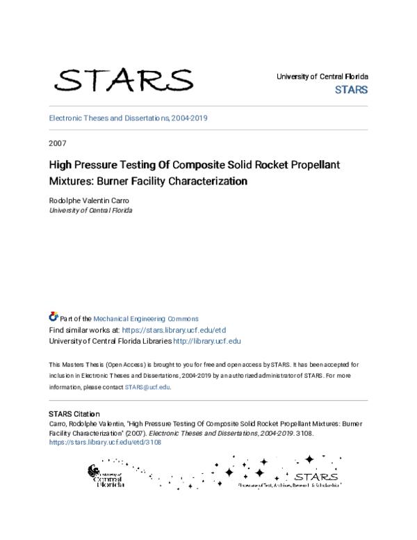 (PDF) High-Pressure Testing of Composite Solid Propellant Mixtures ...