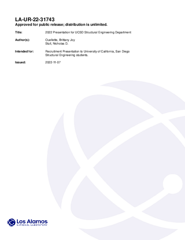 (PDF) 2022 Presentation for UCSD Structural Engineering Department [Slides]