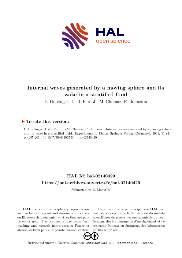 (PDF) Internal waves generated by a moving sphere and its wake in a ...
