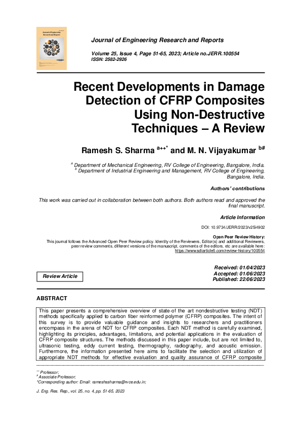 (PDF) Recent Developments in Damage Detection of CFRP Composites Using ...