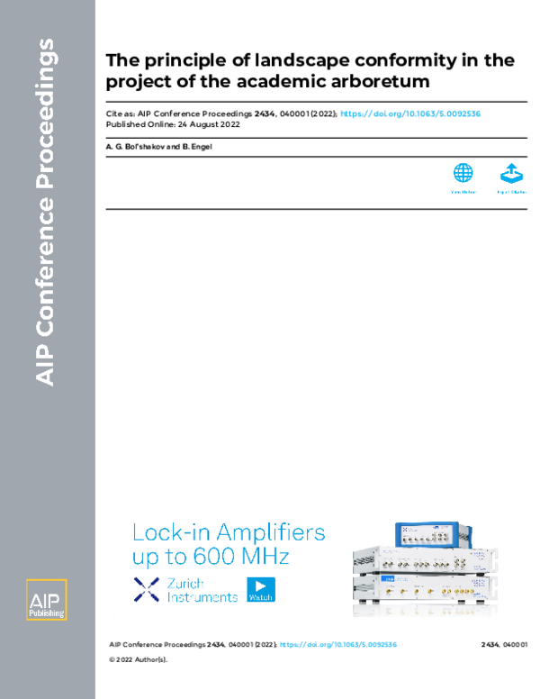 (PDF) The principle of landscape conformity in the project of the ...