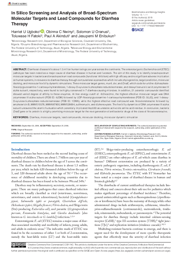 (PDF) In Silico Screening and Analysis of Broad-Spectrum Molecular ...