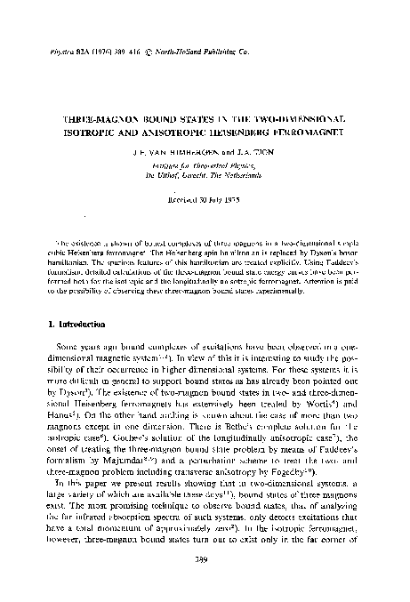 (PDF) Three-magnon bound states in the two-dimensional isotropic and ...