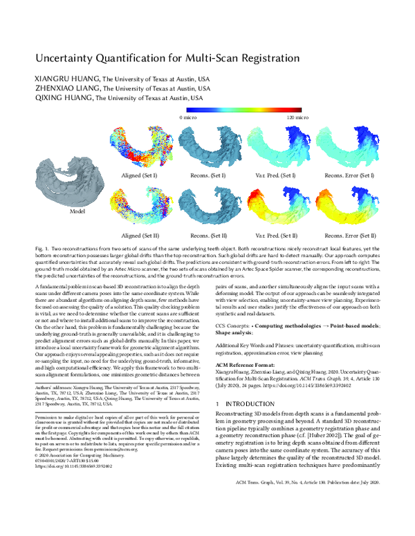 (PDF) Uncertainty quantification for multi-scan registration