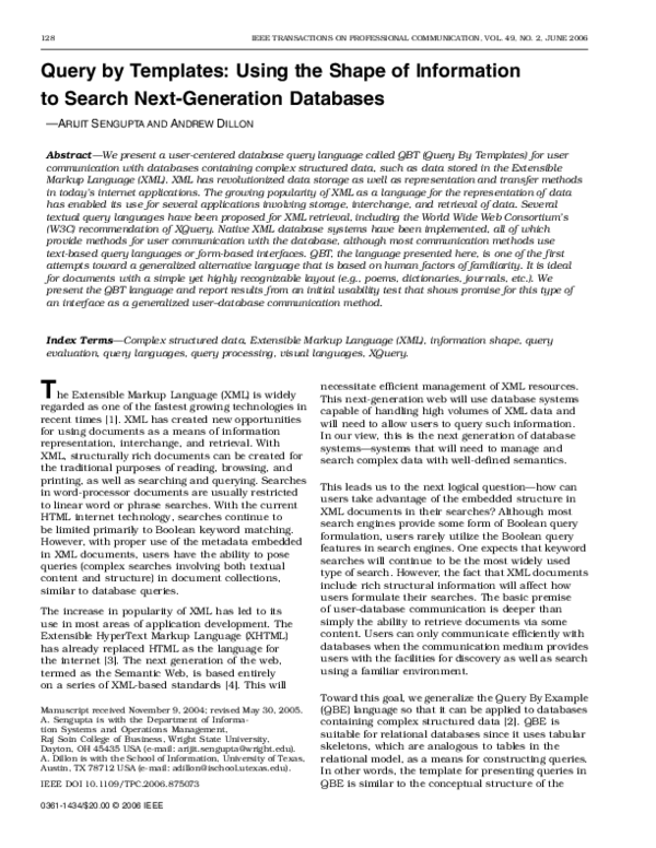 (PDF) Query by Templates: Using the Shape of Information to Search Next ...