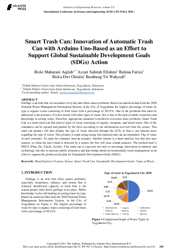 (PDF) Smart Trash Can: Innovation of Automatic Trash Can with Arduino ...