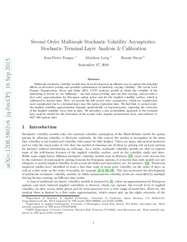(PDF) Second Order Multiscale Stochastic Volatility Asymptotics ...
