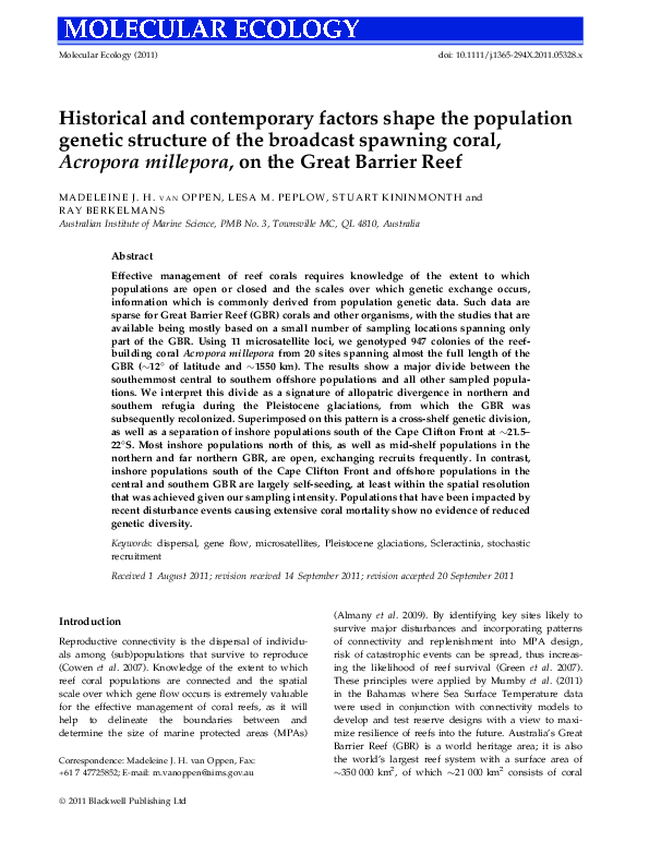 (PDF) Historical and contemporary factors shape the population genetic ...