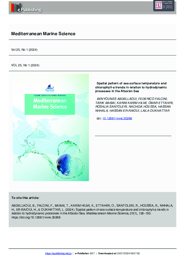 (PDF) Spatial pattern of sea surface temperature and chlorophyll-a ...