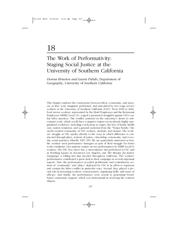 (PDF) The Work of Performativity: Staging Social Justice at the ...