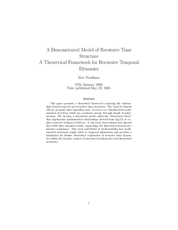 (PDF) A Demonstrated Model of Recursive Time Structure A Theoretical ...