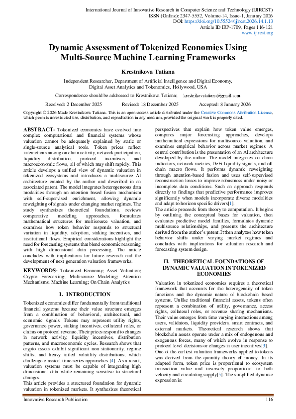 (PDF) Dynamic Assessment of Tokenized Economies Using Multi-Source ...