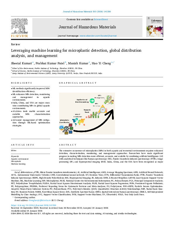 (PDF) Leveraging machine learning for microplastic detection, global ...