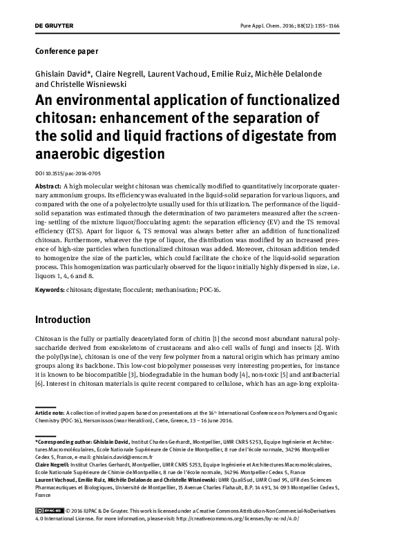 (PDF) An environmental application of functionalized chitosan ...