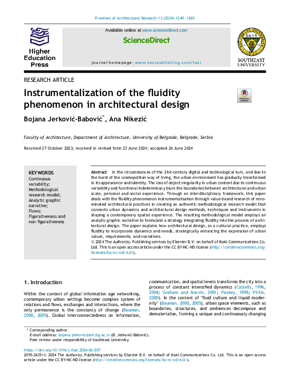 (PDF) Instrumentalization of the fluidity phenomenon in architectural ...