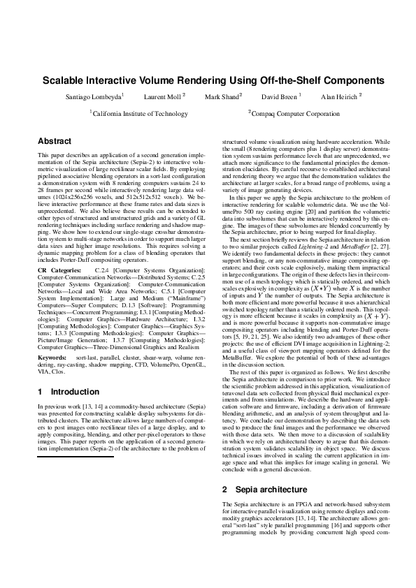 (PDF) Scalable interactive volume rendering using off-the-shelf components