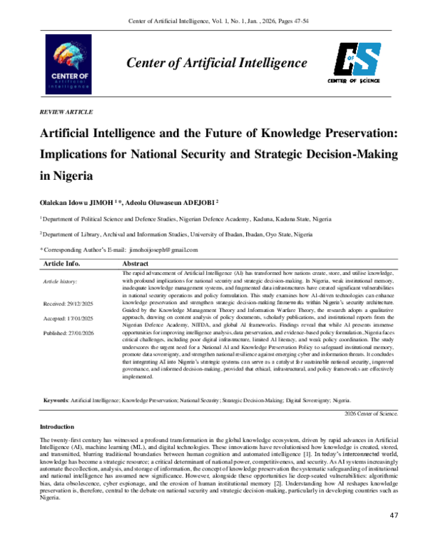 (PDF) Artificial Intelligence and the Future of Knowledge Preservation ...