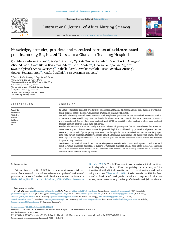 (PDF) Knowledge, attitudes, practices and perceived barriers of ...