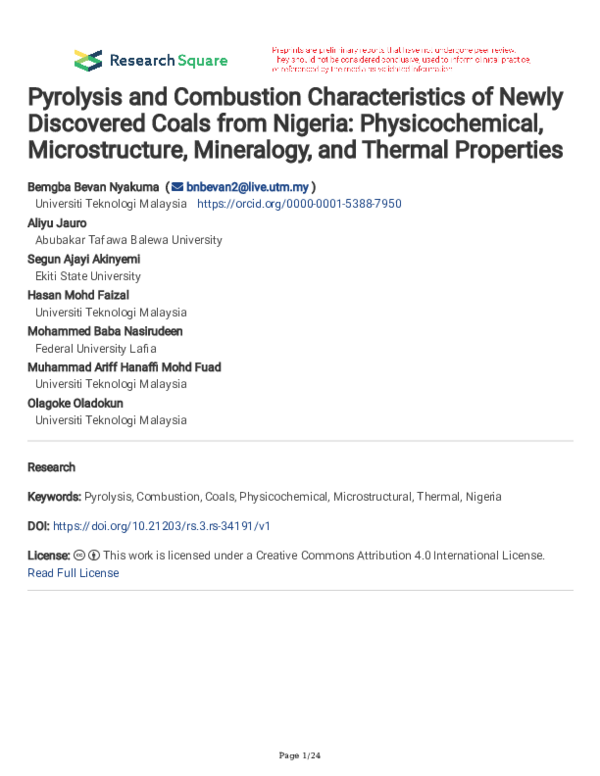 (PDF) Pyrolysis and Combustion Characteristics of Newly Discovered ...