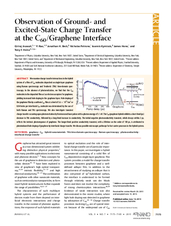 (PDF) Observation of Ground- and Excited-State Charge Transfer at the ...