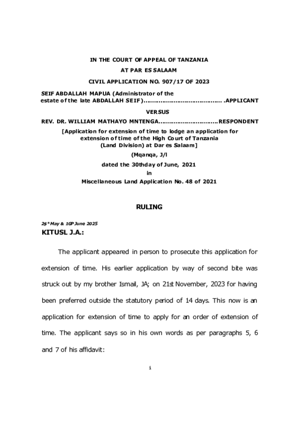 (PDF) No application for extension of time to file another application ...