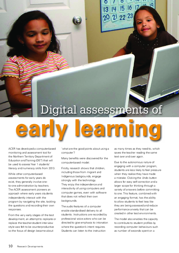 (PDF) Digital assessments of early learning