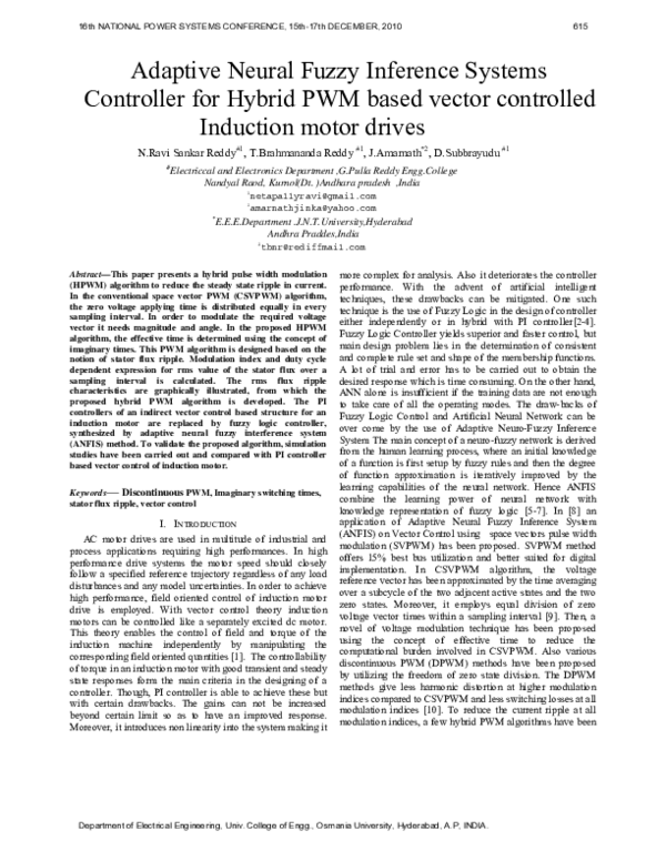 (PDF) Adaptive Neural Fuzzy Inference Systems Controller for Hybrid PWM ...