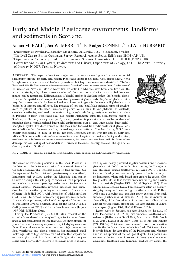 (PDF) Early and Middle Pleistocene environments, landforms and ...