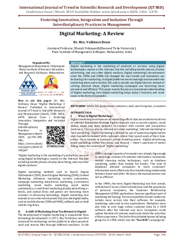(PDF) Digital Marketing: A Review
