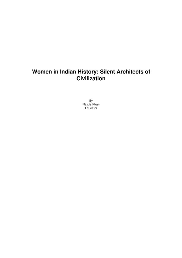 A screenshot of a research paper on women in Indian history, highlighting their contributions to the development of civilization