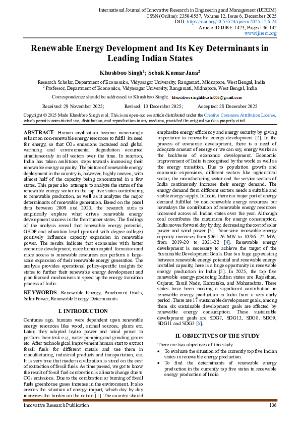(PDF) Renewable Energy Development and Its Key Determinants in Leading ...