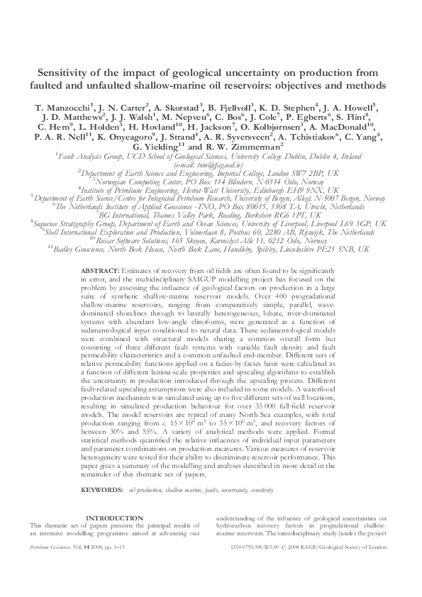 (PDF) Sensitivity of the impact of geological uncertainty on production ...