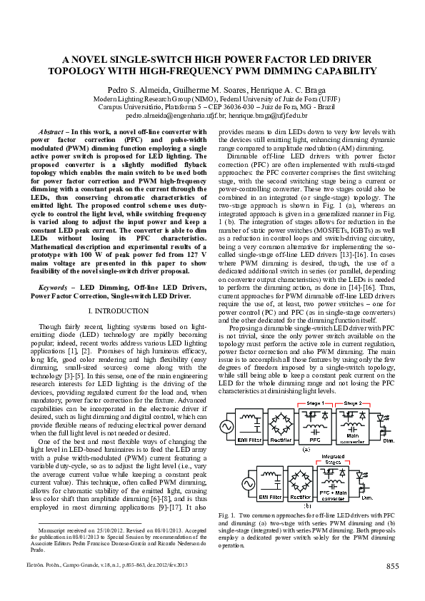 (PDF) A novel single-switch high power factor LED driver topology with ...