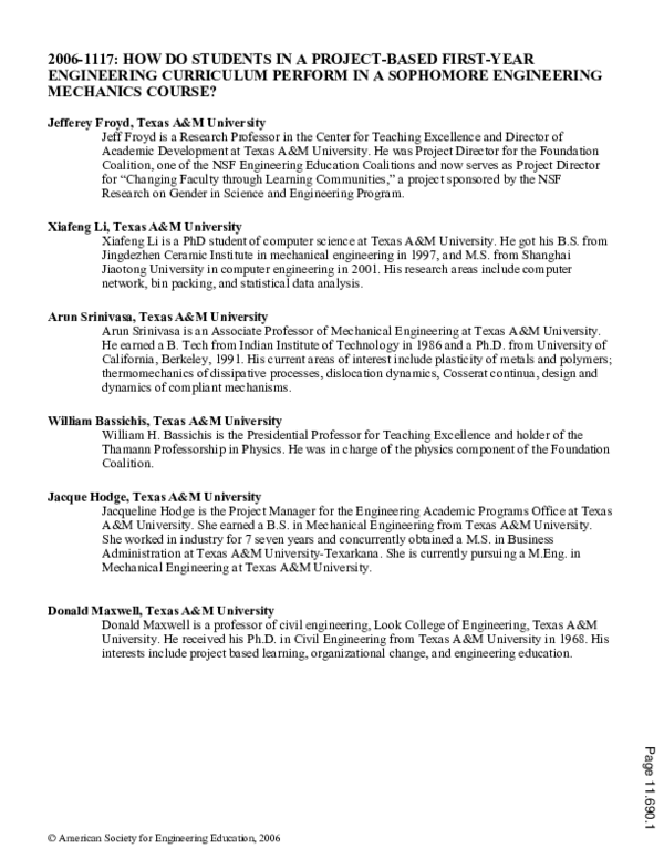 (PDF) How Do Students In A Project Based First Year Engineering ...