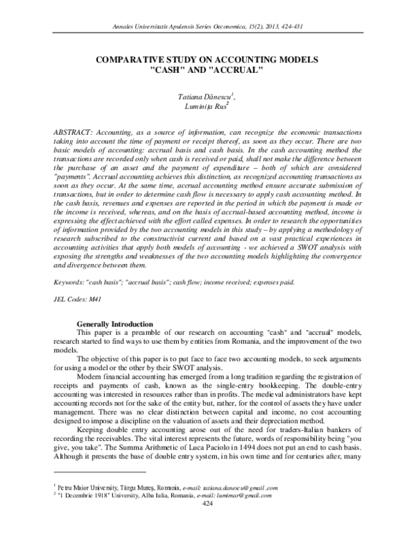 (PDF) Comparative Study On Accounting Models 
